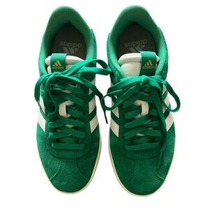 Adidas Women’s Green and White VL Court 3.0 Sneakers